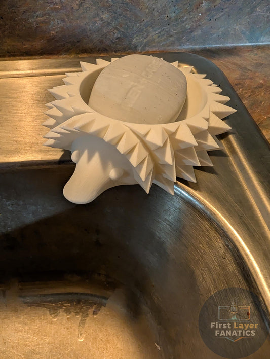 Hedgehog Soap Dish with Drain Hole | Cute 3D Printed Animal Soap Holder | Bathroom & Kitchen Sink Accessory | Quirky Hedgehog Gift | Unique