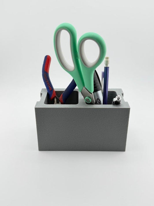 Cinder Block Desk Organizer | Concrete Look Pen Holder | Construction Worker Gift | 3D Printed Office Decor | Custom Color Tool Caddy