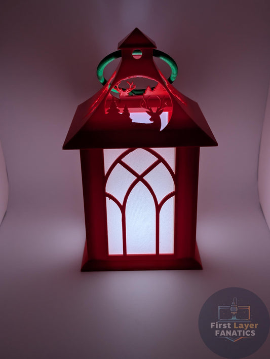 Customizable Gothic Lantern | 3D Printed LED Tea Light Holder, Magnetic Top, Rustic Farmhouse Decor, Custom Color Holiday Window Accent