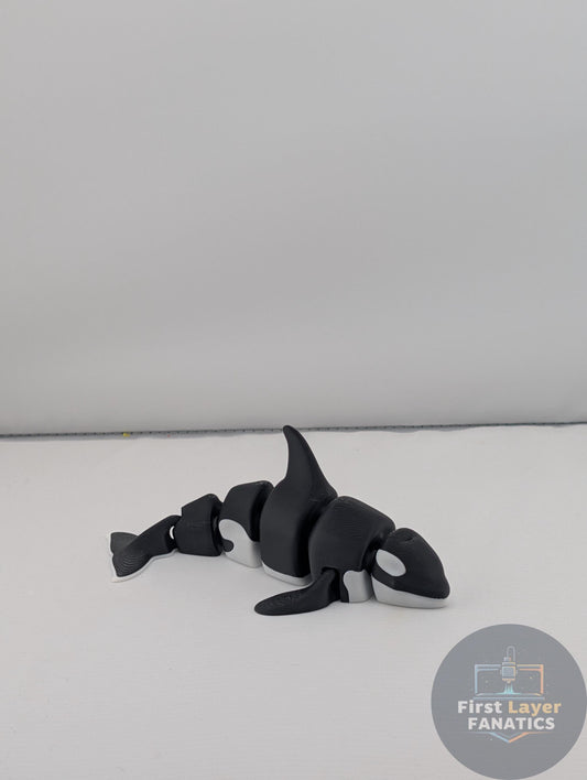 Articulated "Sleek Orca" Fidget Toy | Killer Whale Sensory Toy, 3D Printed Desk Pet, Great Value, Minimalist Ocean Life Gift