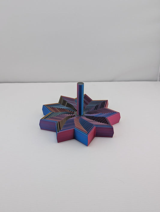 Silk Star Fidget Toy | Mesmerizing Kinetic Sensory Toy, 3D Printed Desk Art, Color Shift ADHD Fidget, Best Price Stress Relief Gift