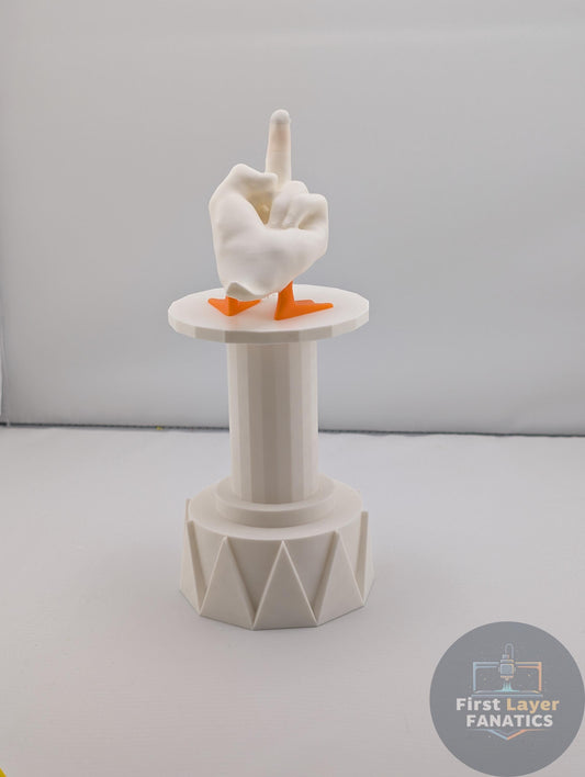The Ducking Finger Trophy, 9-Inch Tall Gag Gift, Funny Goose Statue for Office Humor, White Elephant Gift of the Year, Sarcastic Award