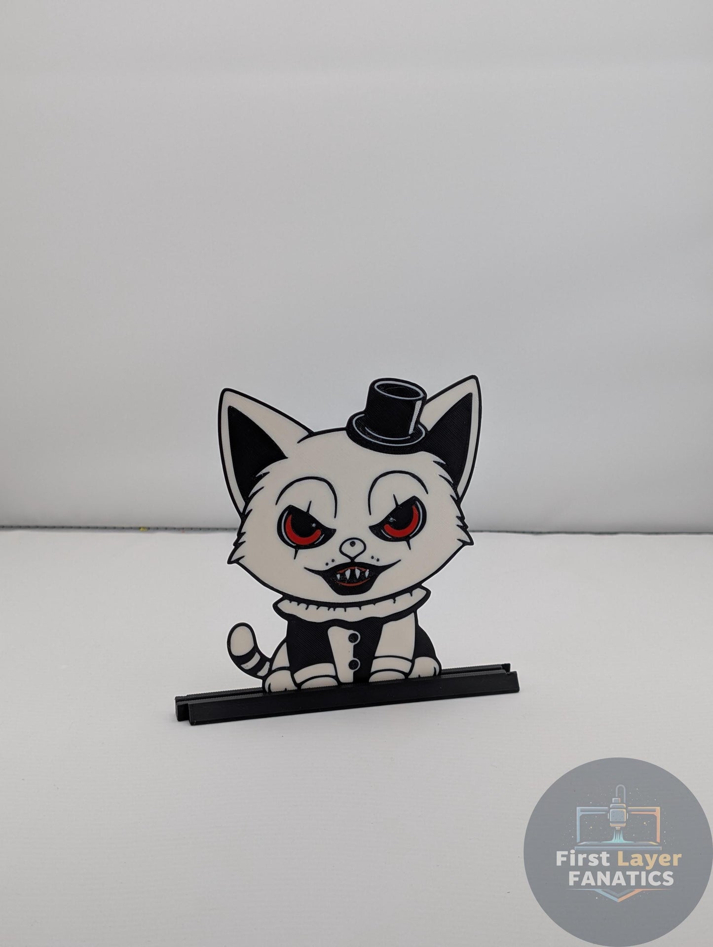 Cat Figure "Art the Cat" with Stand | Horror Movie Decor, Terrifier Inspired Art, Double Sided, Spooky Collectible Gift