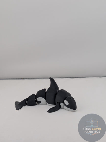 Articulated "Sleek Orca" Fidget Toy | Killer Whale Sensory Toy, 3D Printed Desk Pet, Great Value, Minimalist Ocean Life Gift