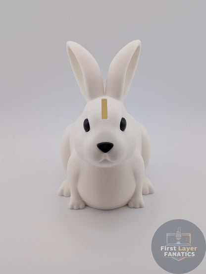 3D Printed Bunny Coin Bank – Cute Sitting Rabbit Money Jar w/Screw Cap, Custom Colors Easter Gift