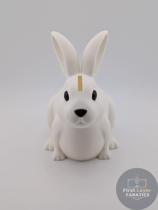 3D Printed Bunny Coin Bank – Cute Sitting Rabbit Money Jar w/Screw Cap, Custom Colors Easter Gift