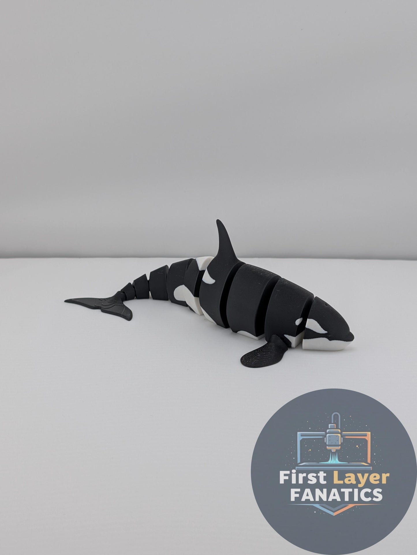 Articulated "Classic Orca" Fidget Toy, 3D Printed Killer Whale Desk Buddy, Flexi Sensory Toy for Anxiety & ADHD, Ocean Animal Figurine