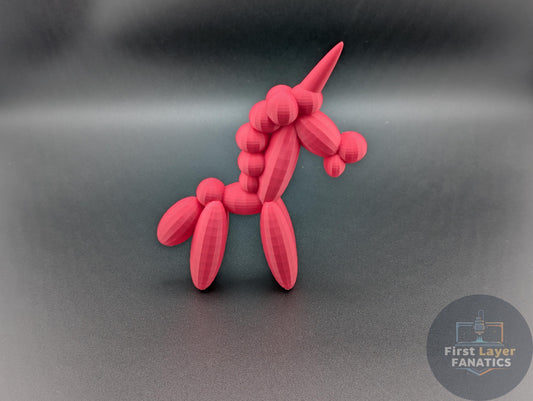 Balloon Unicorn Statue | Cute Pop Art Figurine, Modern Nursery Decor, 3D Printed Animal, Unicorn Party Favor, Whimsical Shelf Decor