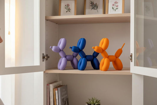 3D Printed Balloon Dog Figurine | Pop Art Desk Décor | Modern Balloon Animal Sculpture, Colorful Nursery & Home Décor, Unique Gift, 4 SIZES