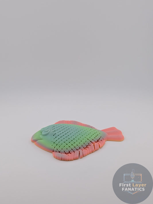 Flexible Flounder Fish Desk Toy – Multi-Color Articulated Ocean Fidget, Glow in Dark Options