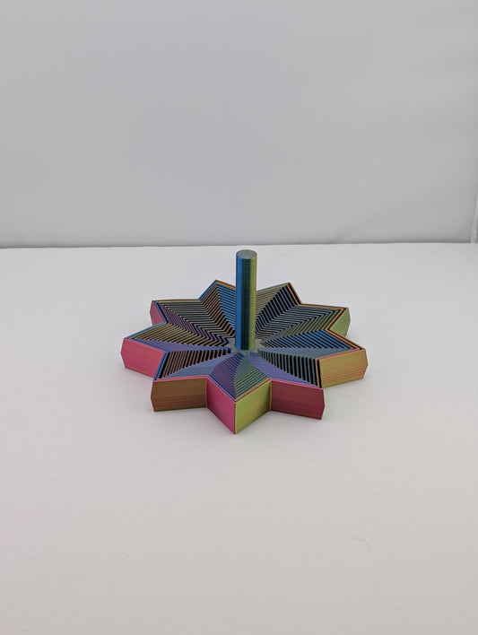 Silk Star Fidget Toy | Mesmerizing Kinetic Sensory Toy, 3D Printed Desk Art, Color Shift ADHD Fidget, Best Price Stress Relief Gift