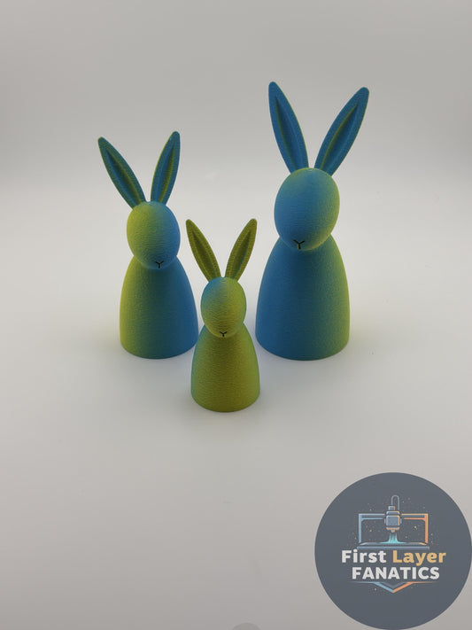 Easter Bunny Family Decor Set, Modern Rabbit Easter Decoration, Minimalist Bunny Figurines, Spring Shelf Decor, Bunny Family