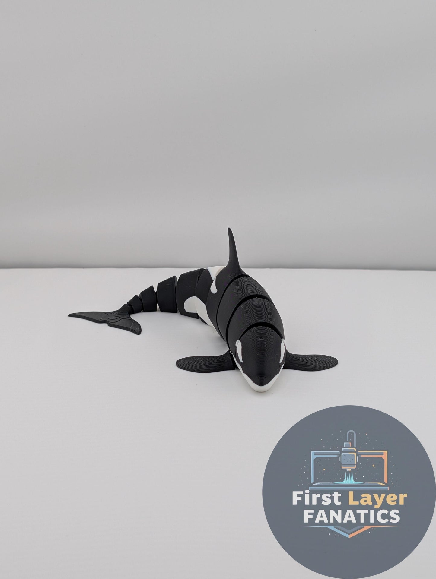 Articulated "Classic Orca" Fidget Toy, 3D Printed Killer Whale Desk Buddy, Flexi Sensory Toy for Anxiety & ADHD, Ocean Animal Figurine