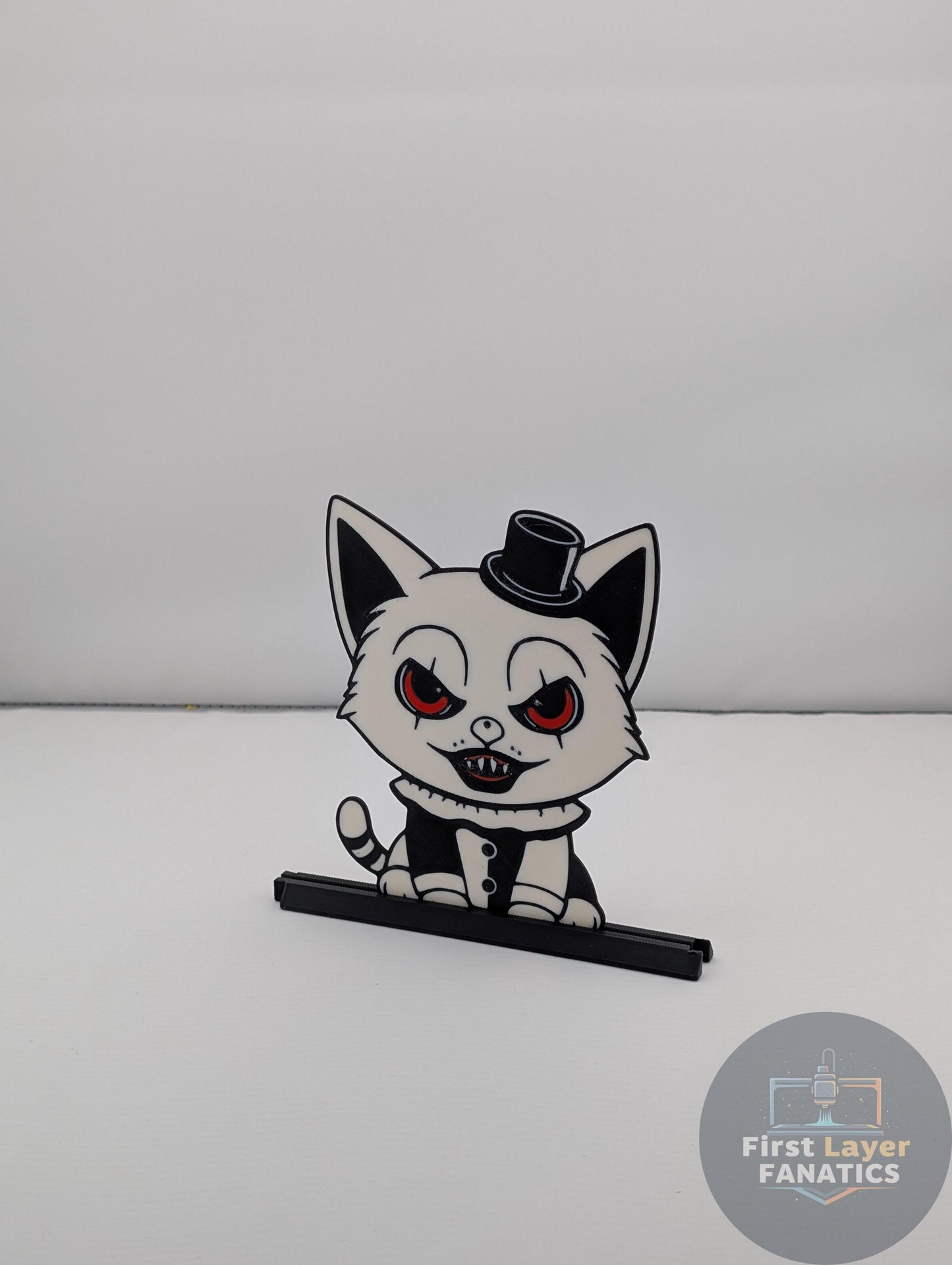 Cat Figure "Art the Cat" with Stand | Horror Movie Decor, Terrifier Inspired Art, Double Sided, Spooky Collectible Gift