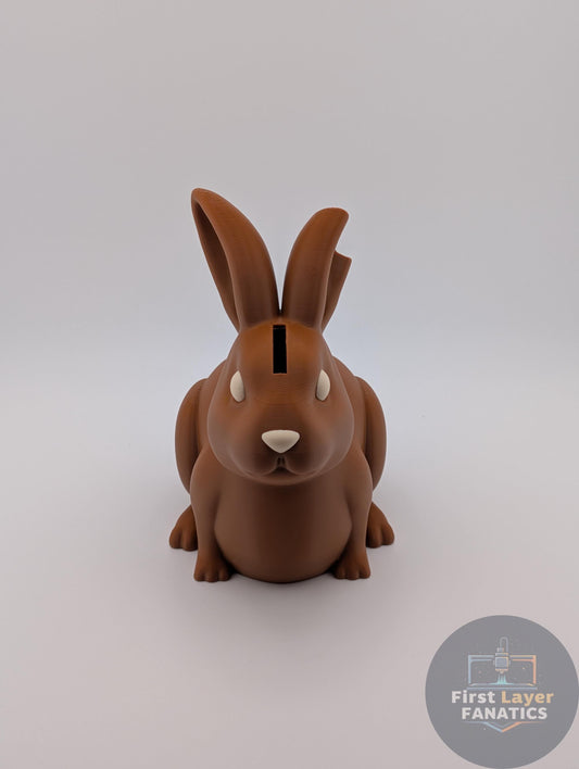 Easter Chocolate Bunny Rabbit Bank – Cute Bitten Ear Bunny Coin Holder, Multiple Colors