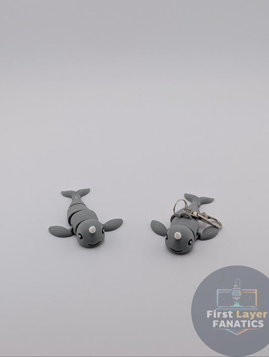 Articulated Narwhal Fidget Toy | Unicorn of the Sea Keychain | 3D Printed Animal Flexi | Small Gift for Ocean Lovers