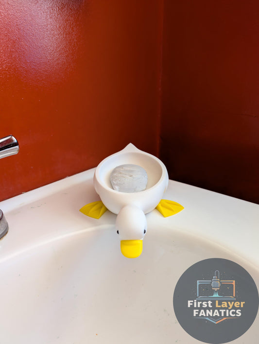 Self Draining Duck Soap Dish | Funny Bathroom & Kitchen Decor | 3D Printed Soap Holder with Optional Soap Saver Lift | Cute Novelty Gift