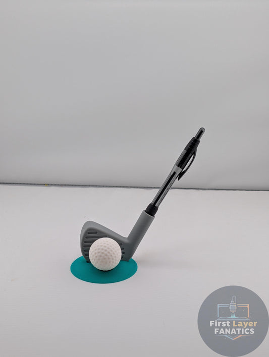 Golf Club Pen Holder | Funny Desk Organizer for Golfer, 3D Printed Office Decor, Man Cave Accessory, Unique Golf Lover Gift for Him