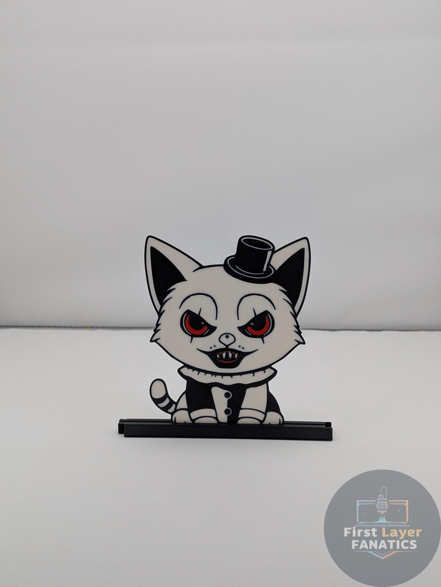 Cat Figure "Art the Cat" with Stand | Horror Movie Decor, Terrifier Inspired Art, Double Sided, Spooky Collectible Gift