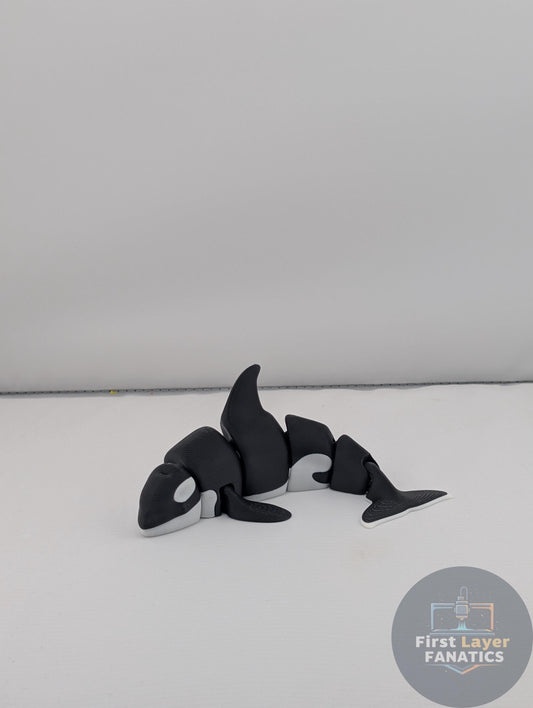 Articulated "Sleek Orca" Fidget Toy | Killer Whale Sensory Toy, 3D Printed Desk Pet, Great Value, Minimalist Ocean Life Gift