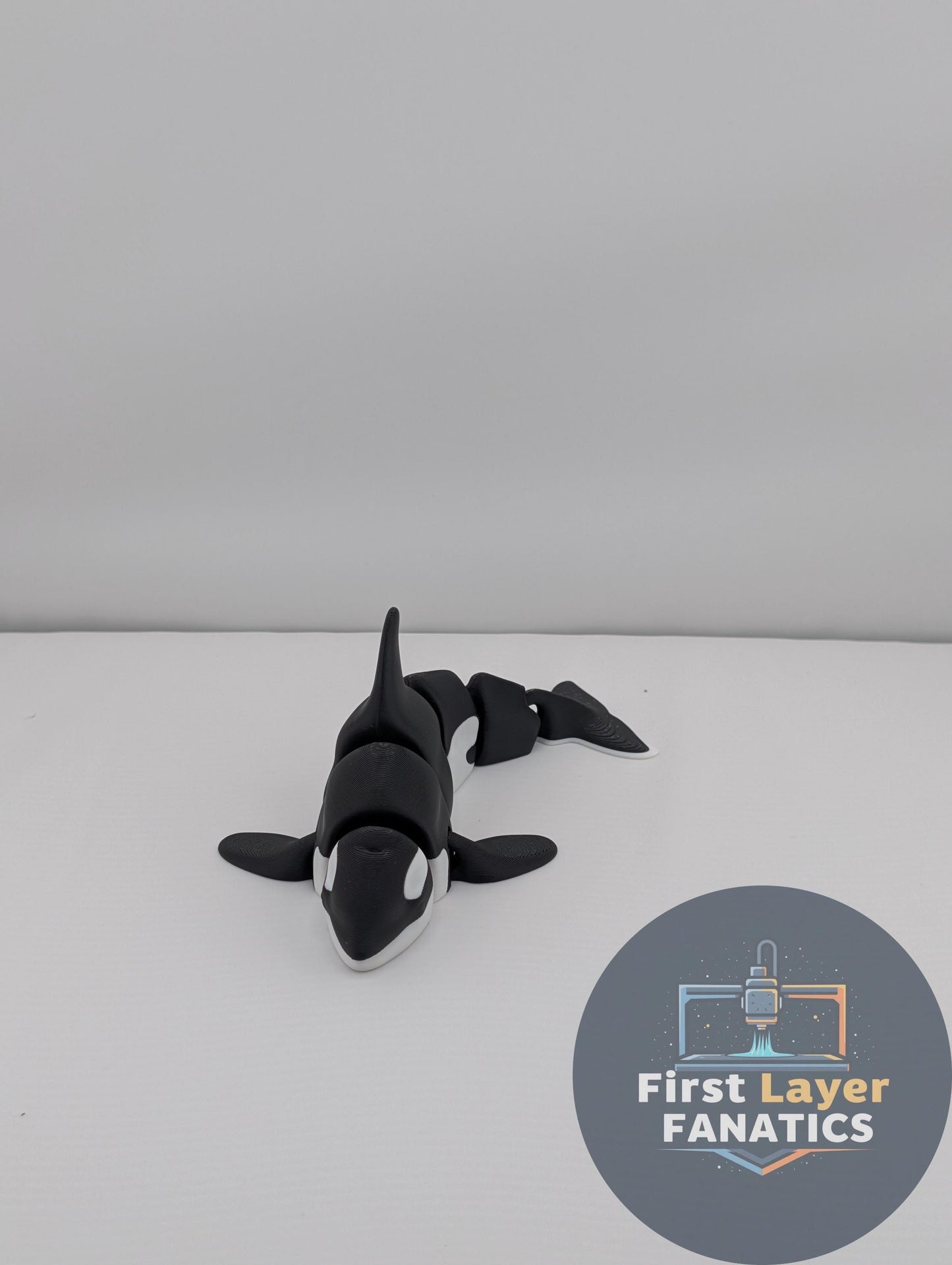 Articulated "Classic Orca" Fidget Toy, 3D Printed Killer Whale Desk Buddy, Flexi Sensory Toy for Anxiety & ADHD, Ocean Animal Figurine