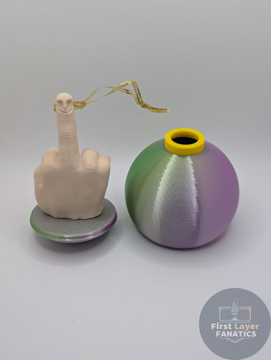 Giant Middle Finger Ornament | Custom Color Adult Humor Gag Gift | Snarky Christmas Decor | White Elephant Gifts