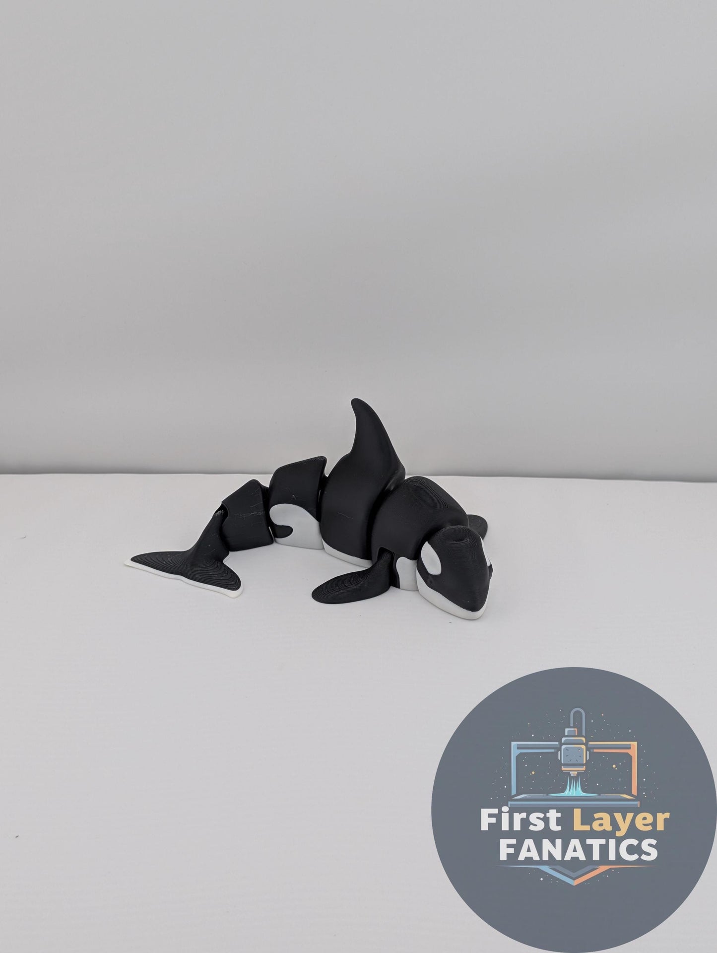 Articulated "Classic Orca" Fidget Toy, 3D Printed Killer Whale Desk Buddy, Flexi Sensory Toy for Anxiety & ADHD, Ocean Animal Figurine