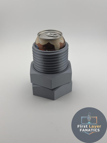 Bolt Can Holder Fidget Desk Toy, 12oz Soda Can Holder, Bolt Drink Cozy, Industrial Desk Decor, Fidget Nut Desk Toy, 3D Printed Holder