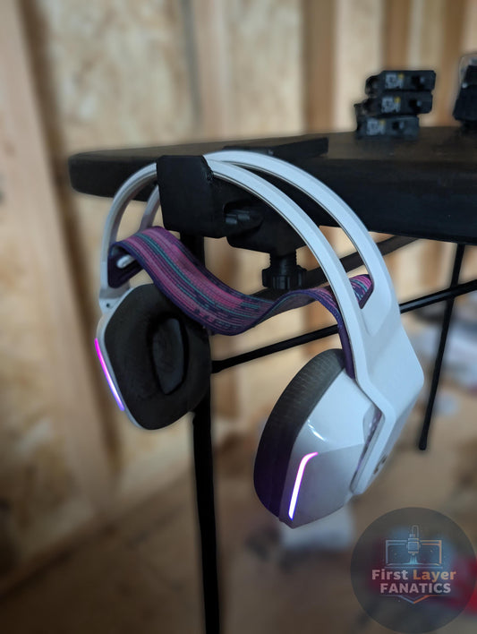 Under-Desk Headphone Hanger Mount | Headset Holder for Gaming Setup, Desk Organizer Hook, PC Gamer Gift, Home Office Cable Management