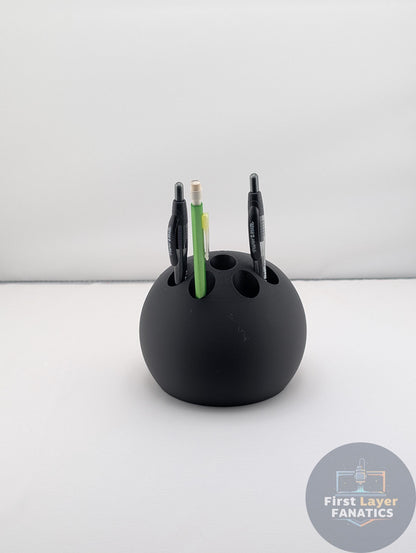 Bowling Ball Desk Organizer Phone Stand | Multifunctional Pen Pencil Holder | Business Card Stand | Office Desk Accessory | 3D Printed