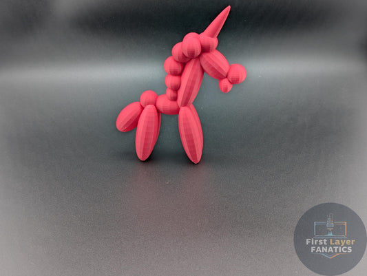 Balloon Unicorn Statue | Cute Pop Art Figurine, Modern Nursery Decor, 3D Printed Animal, Unicorn Party Favor, Whimsical Shelf Decor