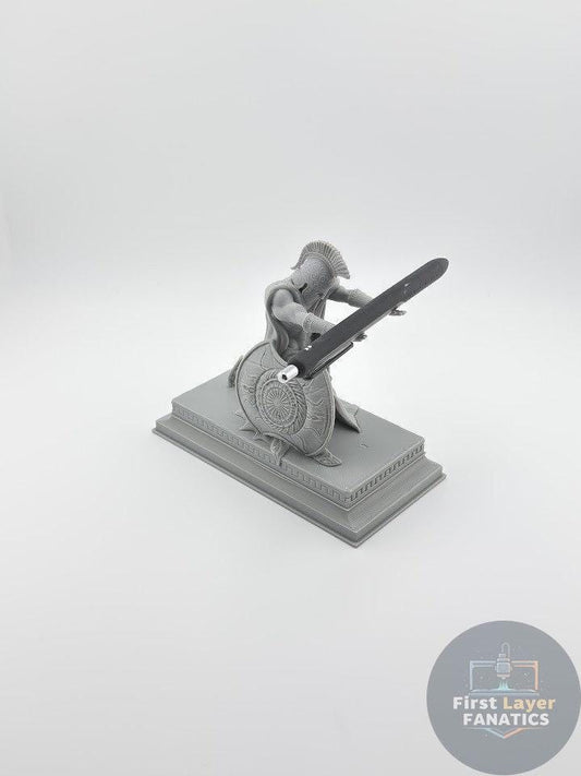Spartan Pen Holder for Desk | Knight Pencil Stand | 3D Printed Office Decor | Ancient Warrior Statue | Unique Gift for Historians & Teachers