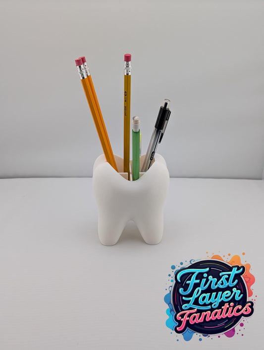 Tooth Pen Holder & Toothbrush Stand | Dentist Office Desk Organizer, Fun Dental Gift for Hygienist or Student, 3D Printed Molar Cup, Variety