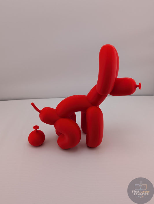 Funny Pooping Balloon Dog Statue | Cheeky Pop Art Shelf Decor, Gag Gift for Coworker, Minimalist Home Decor with a Funny Twist, 3D Printed