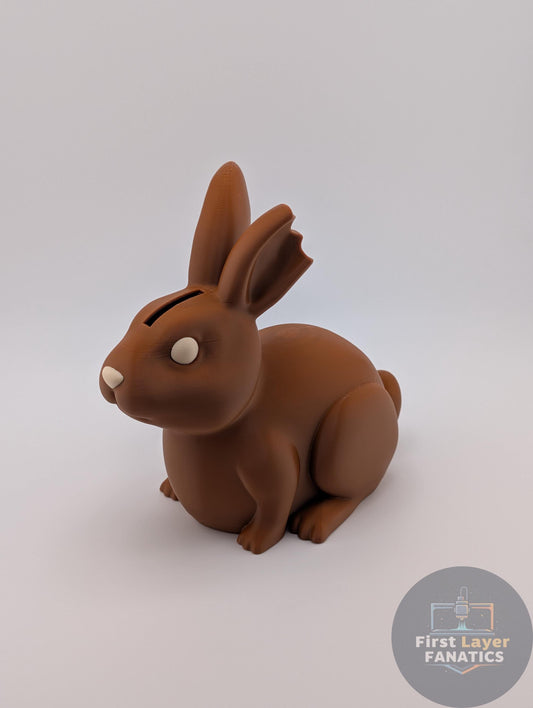 Easter Chocolate Bunny Rabbit Bank – Cute Bitten Ear Bunny Coin Holder, Multiple Colors