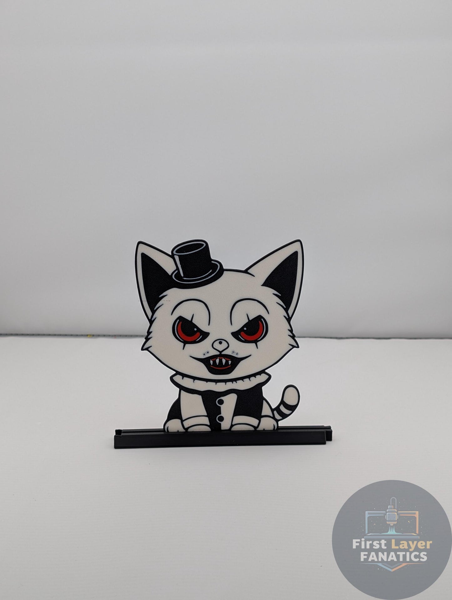 Cat Figure "Art the Cat" with Stand | Horror Movie Decor, Terrifier Inspired Art, Double Sided, Spooky Collectible Gift